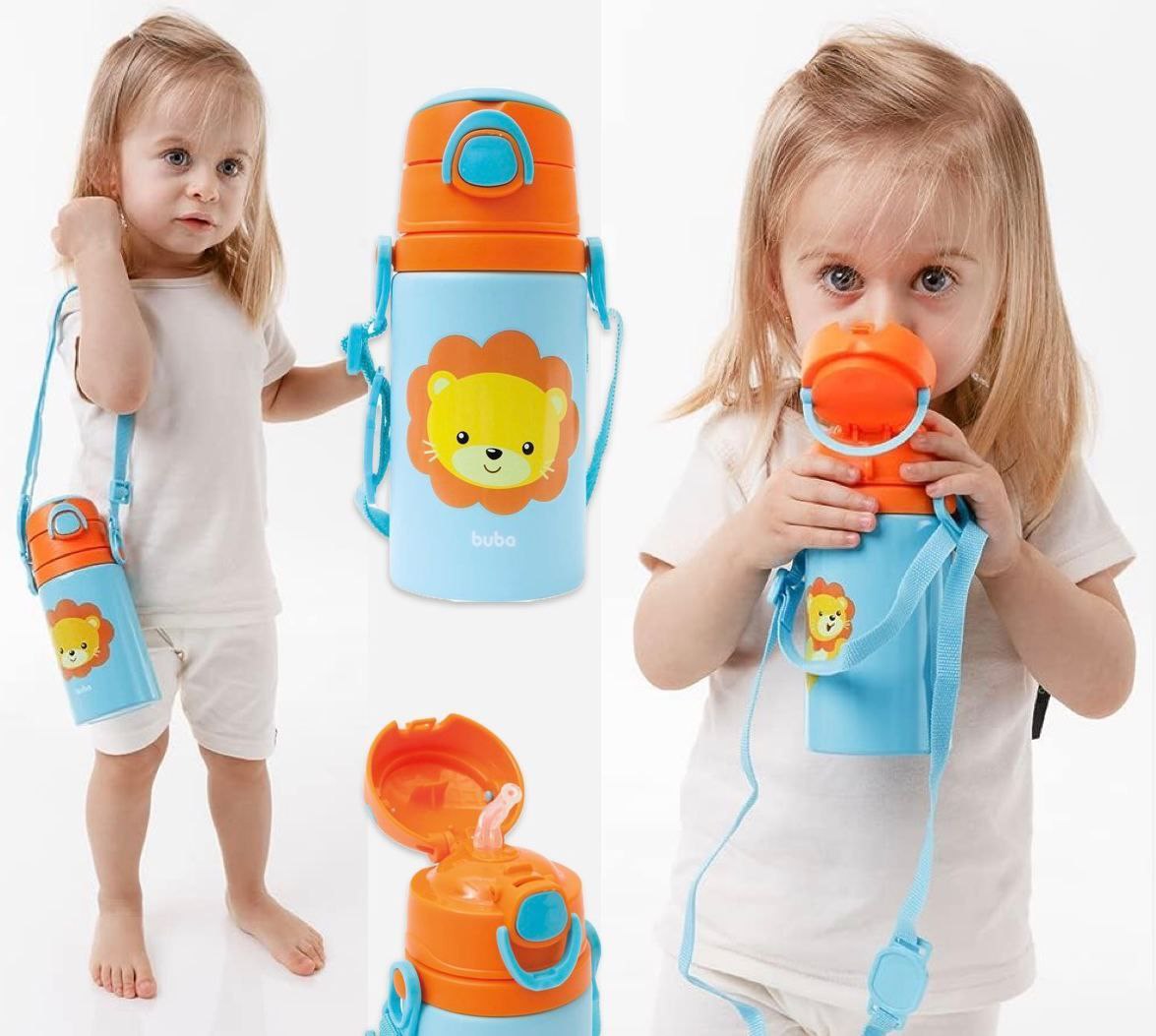 Garrafinha De Aluminio Animal Fun Leão Bpa Free 400ml Buba