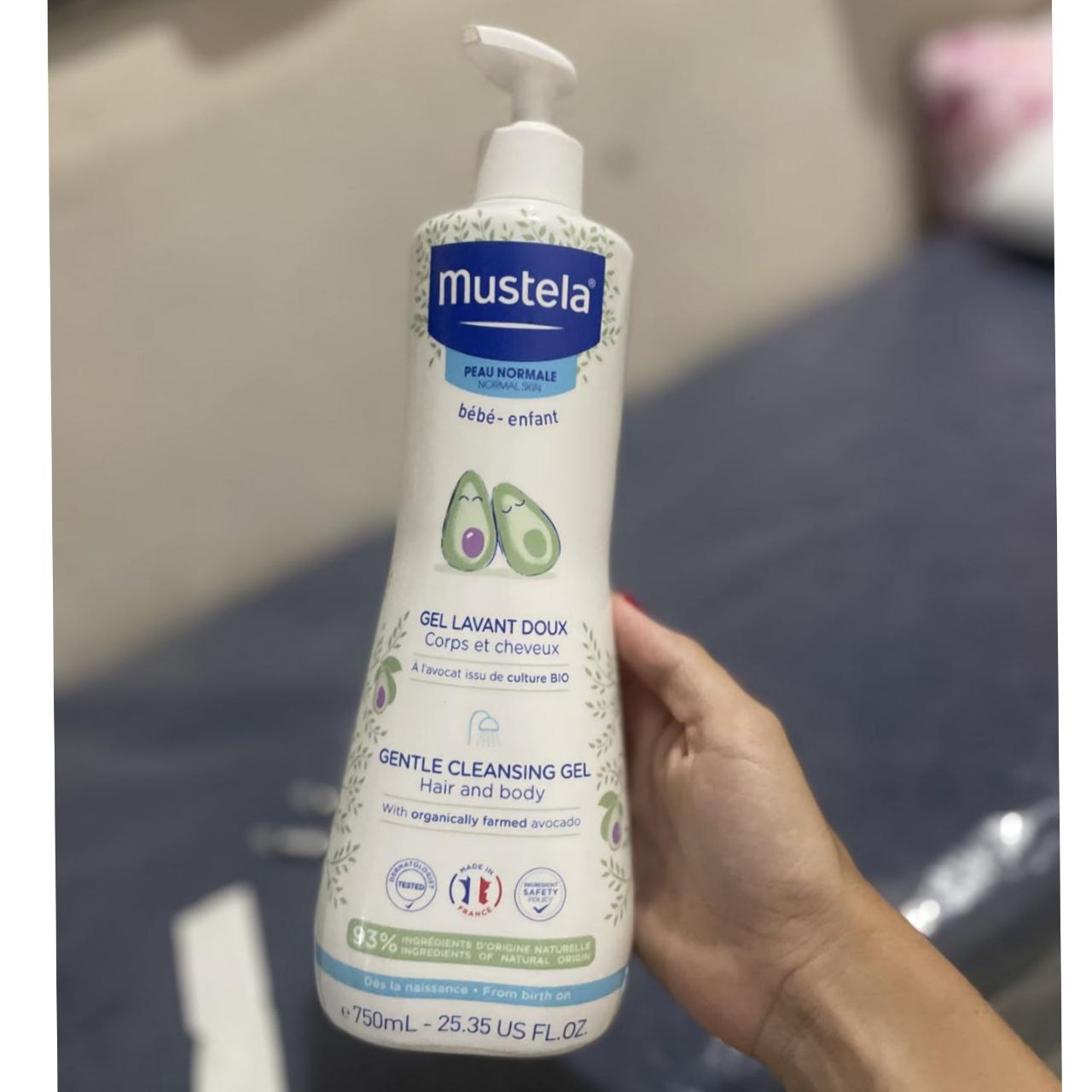 Gel Lavante Suave com Abacate Orgânico Mustela 750ml (Grandão)