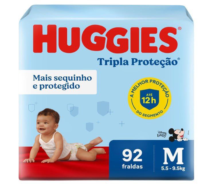 Huggies Fralda Tripla Proteção M 92 Un