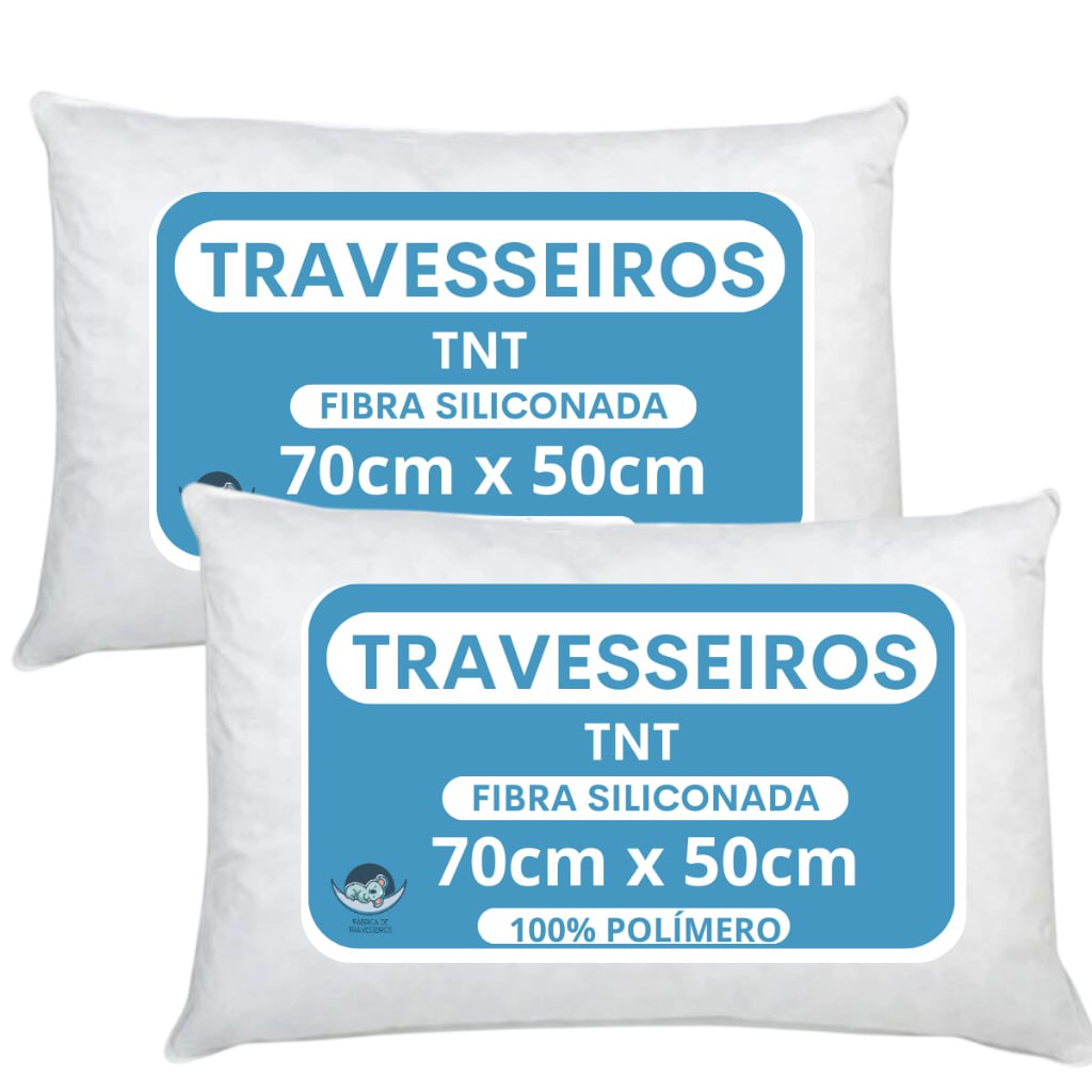 ✨Kit 2 Travesseiro Alto Firme Antialergico 50x70cm extra macio tecido TNT fibra 100% siliconada