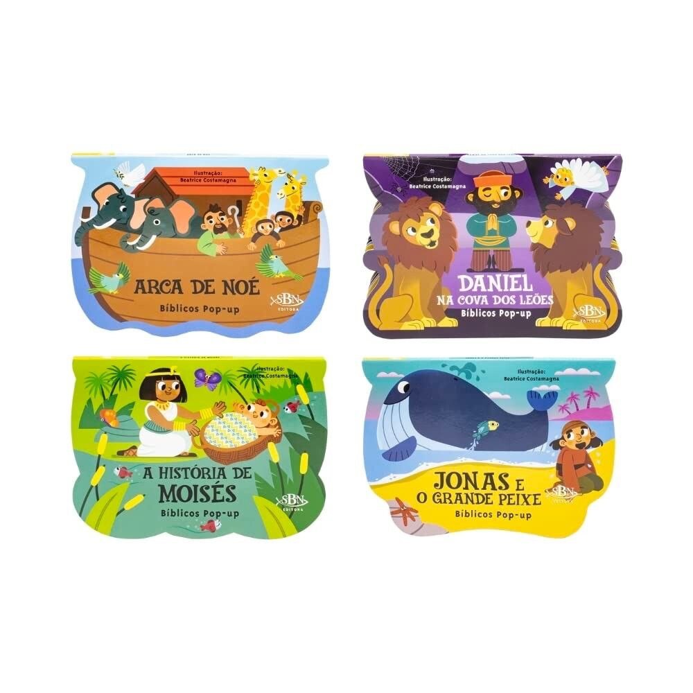 Kit Bíblicos Pop-Up com 4 Títulos