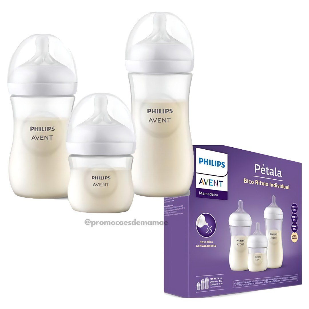 Kit Mamadeiras Philips Avent Pétala 125ml, 260ml e 330ml
