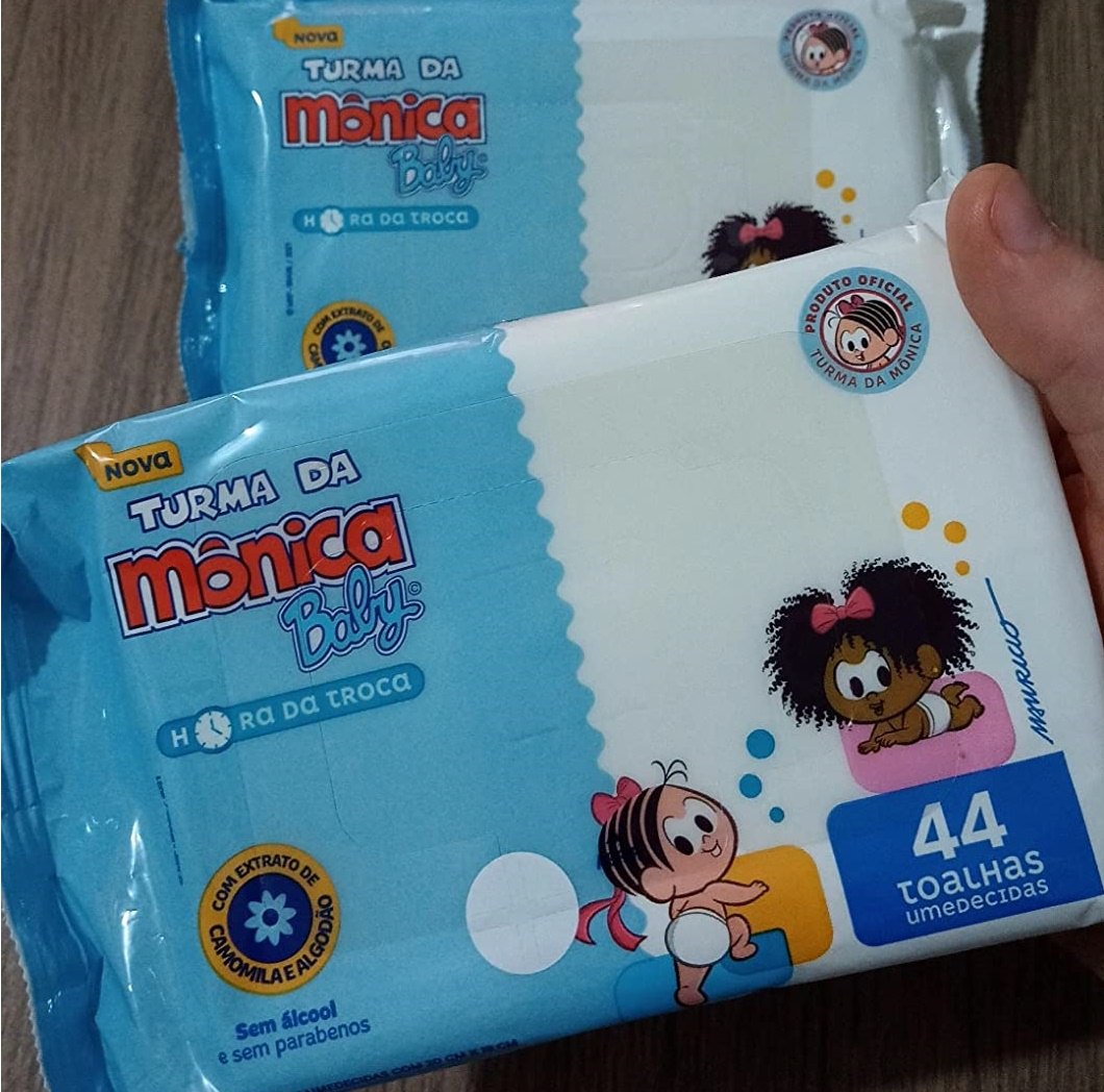 Kit Toalhas Umedecidas Turma da Mônica Hora da Troca 176 unidades