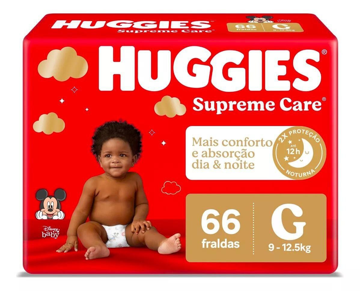 LEIA  TUDO - Fralda Huggies Supreme Care G com 66