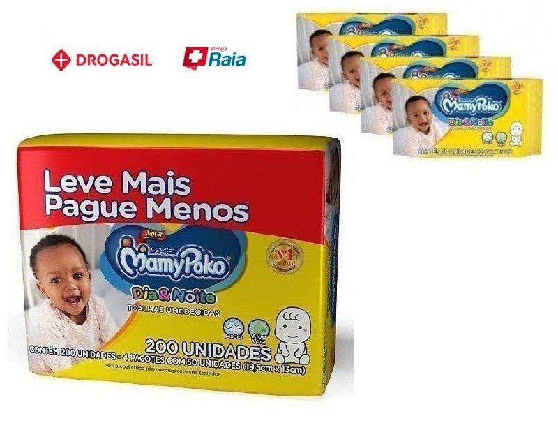 Lenço Umedecido Mamypoko Dia&Noite 200 unidades
