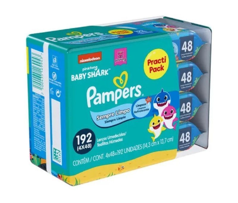 Lenço Umedecido Pampers Splash com 4 unidades