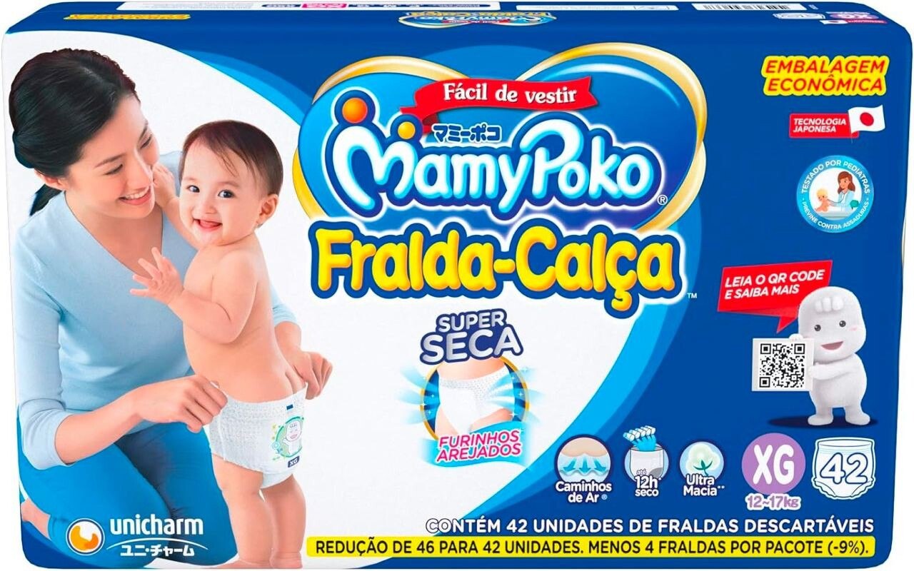MamyPoko Fralda-Calça Premium Seca XG com 42