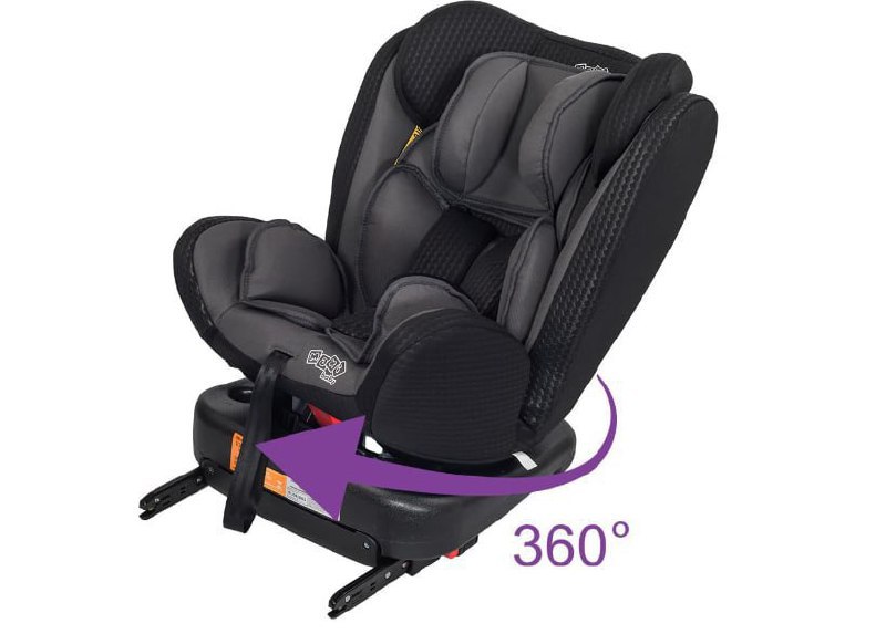 Maxi Baby Cadeira de Carro infantil Deluxe Rotação 360°, Sistema Isofix e Top Tether Grupo 0, 1,2,3 (0 a 36kgs), Preto