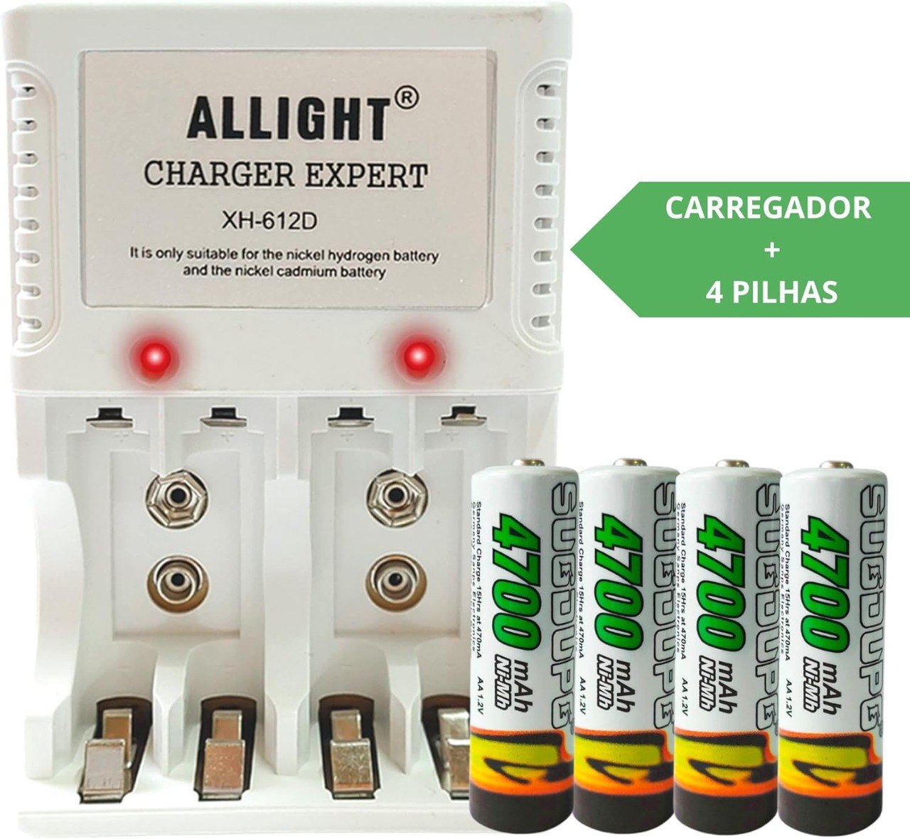 Pilha recarregável + Carregador pros brinquedos