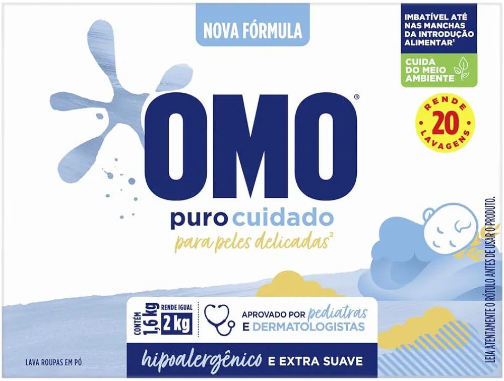 Sabão Em Pó Omo Puro Cuidado 1.6Kg