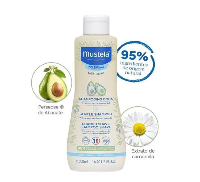 Shampoo Gentle Suave e Não Arde os Olhos, Mustela 500ml