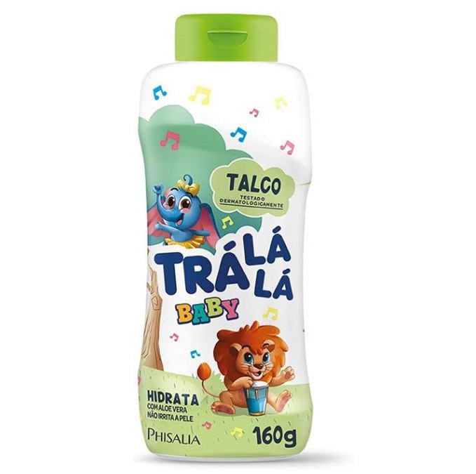Talco Hidrata Personagem, Baby, Branco e Verde, 160 G