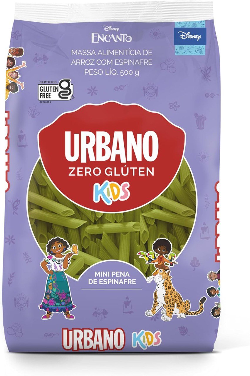 Urbano, Macarrão de Arroz e Espinafre, Mini Pena, Kids - 500g