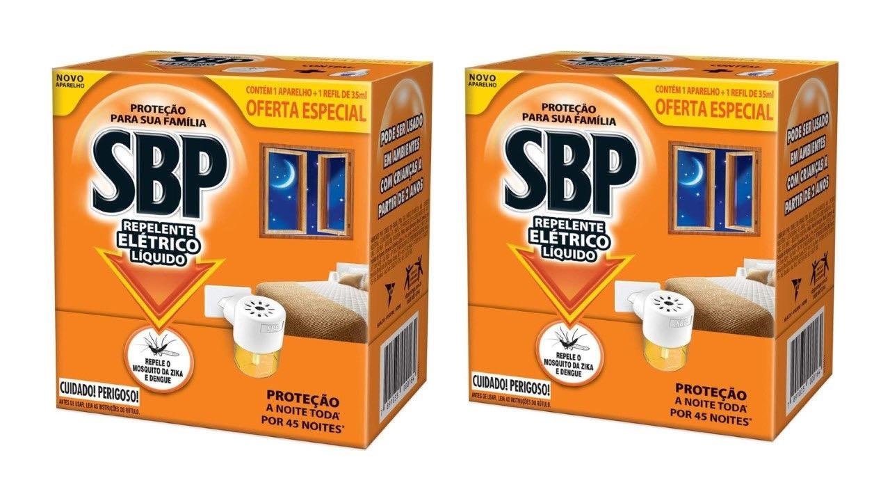 2 un. SBP Repelente Elétrico líquido aparelho + refil