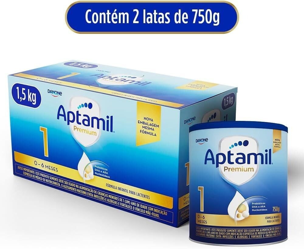 Aptabox Aptamil Premium 1 - 1,5kg (Contém 2 latas de 750g cada)