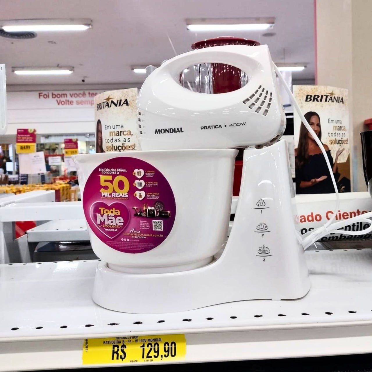 Batedeira Prática B-44-w 3,6 Litros 400w Branco Mondial Frequência 60 110V