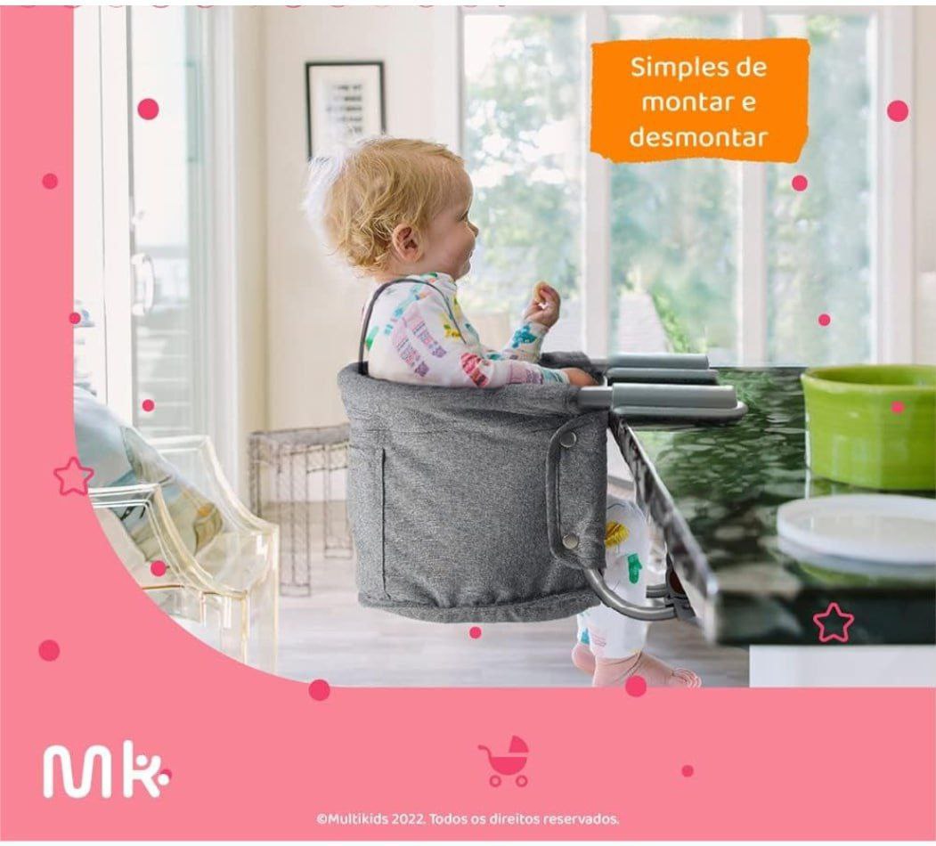 Cadeira de Alimentação de Encaixe em Mesa 6M-15Kg Multikids Baby Click N Clip Azul - BB377