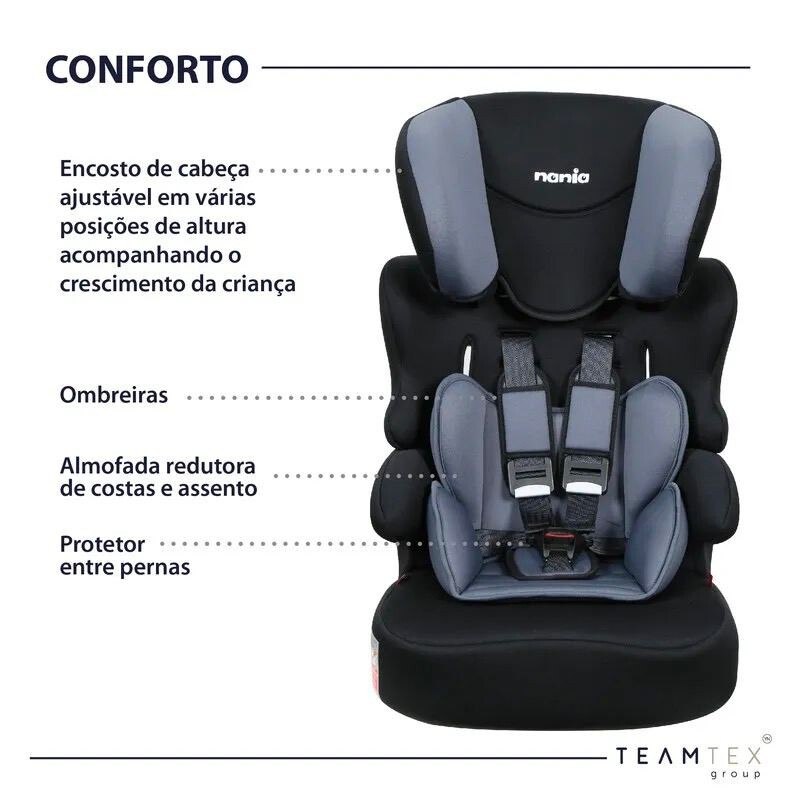 Cadeirinha para Auto Nania Kalle Foncé Cinza Suporta até 36 quilos