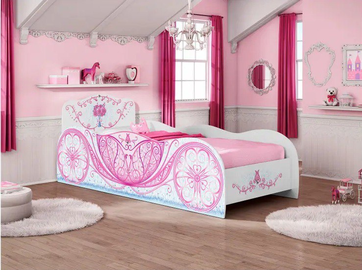 Cama Infantil Móveis Estrela - Carruagem 88x188cm