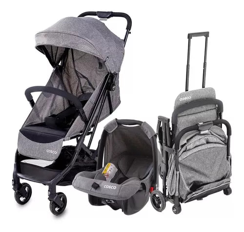 Carrinho De Bebê Travel System Minny 3.0 Duo 0 A 15 Kg Cosco Kids Cor Cinza