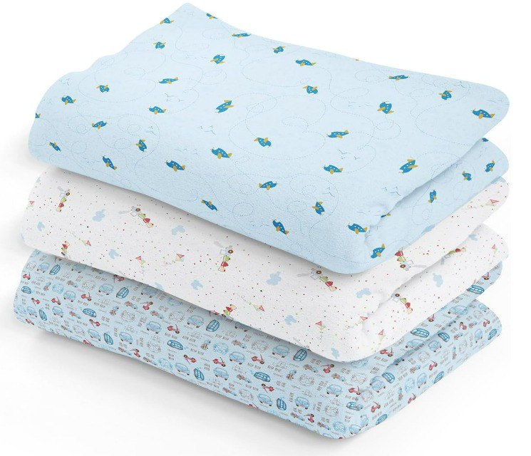 Cueiro Flanel Papi Textil Estampado Para Bebê 1 0M X 80Cm Contém 03 Un