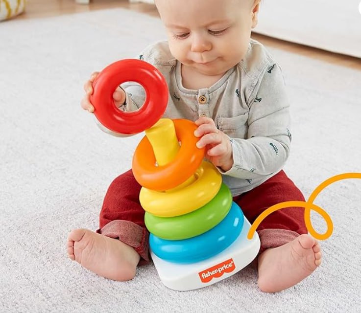 Fisher-Price, Pirâmide de Argolas, Brinquedo para Bebês, A partir de 6 meses