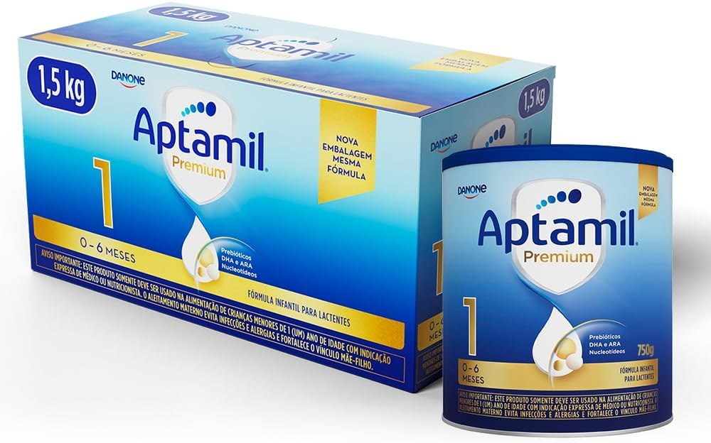 Fórmula Infantil Aptamil Premium 1 - 1,5KG (2 latas com 750g cada)