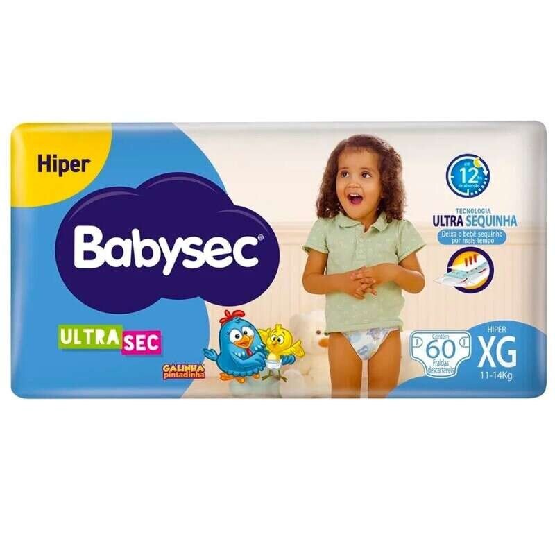 Fralda Babysec Galinha Pintadinha XG com 60