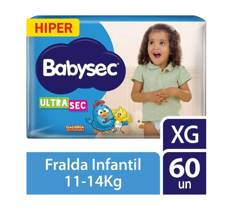 Fralda Babysec Ultra Sec XG 60 unidades
