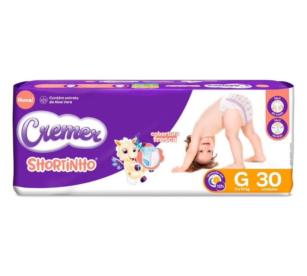 Fralda Cremer Shortinho G 30 Unidades