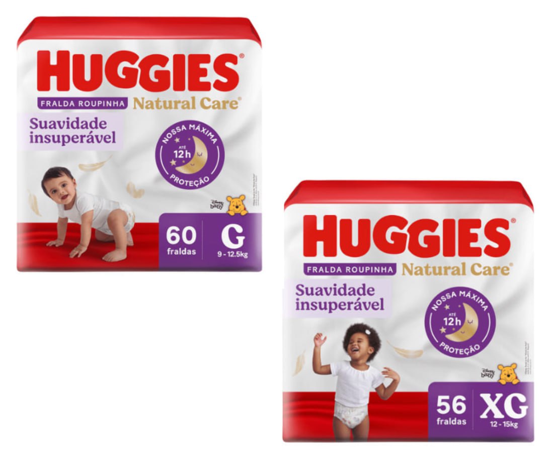 Fralda Huggies Natural Care Roupinha