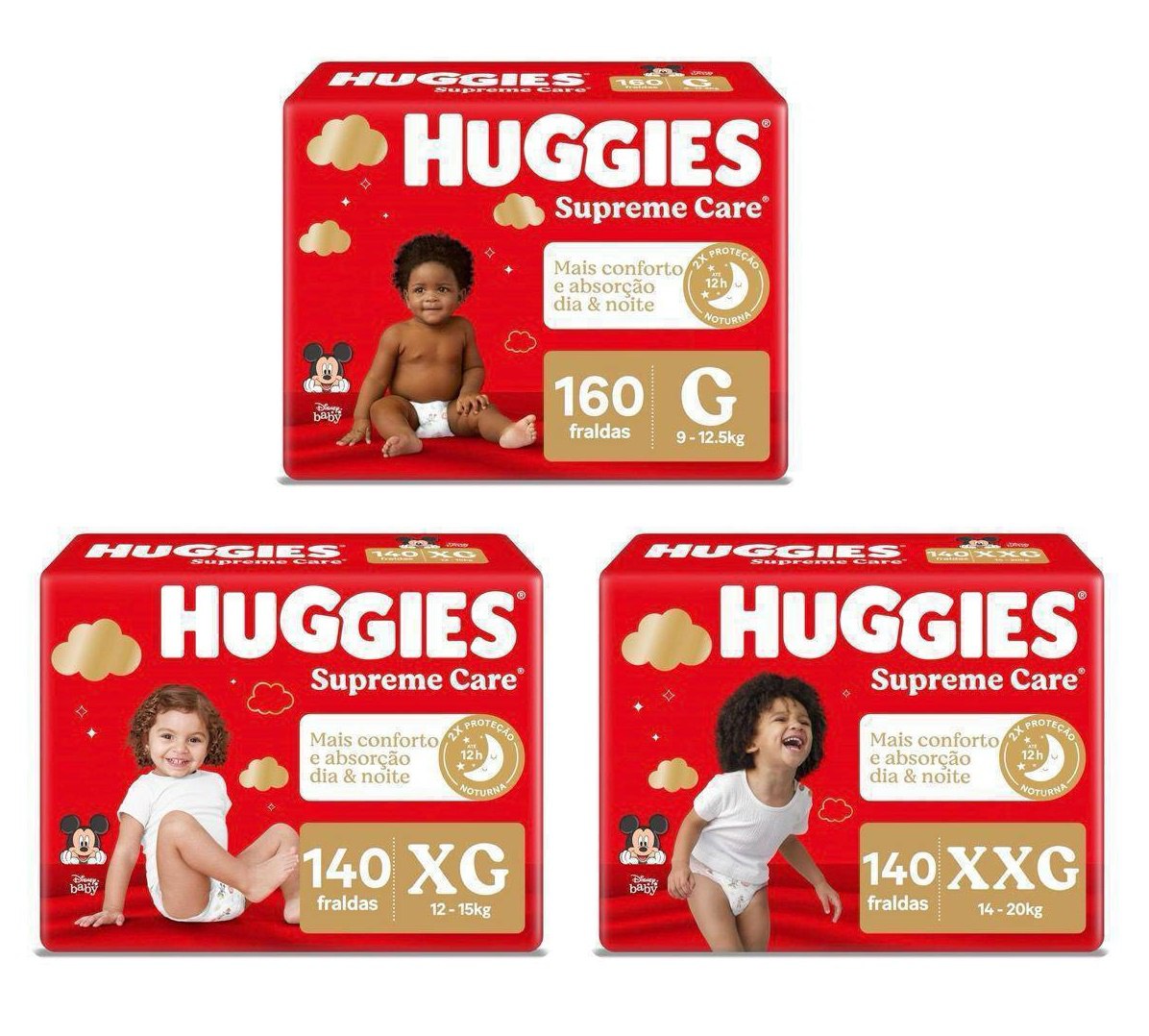 Fralda Huggies Supreme Care G ao XXG