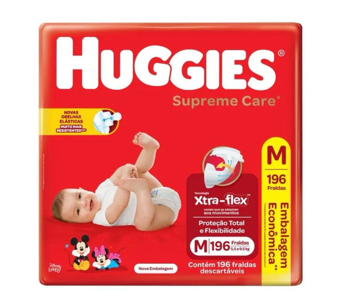 Fralda Huggies Supreme Care M 196 unidades
