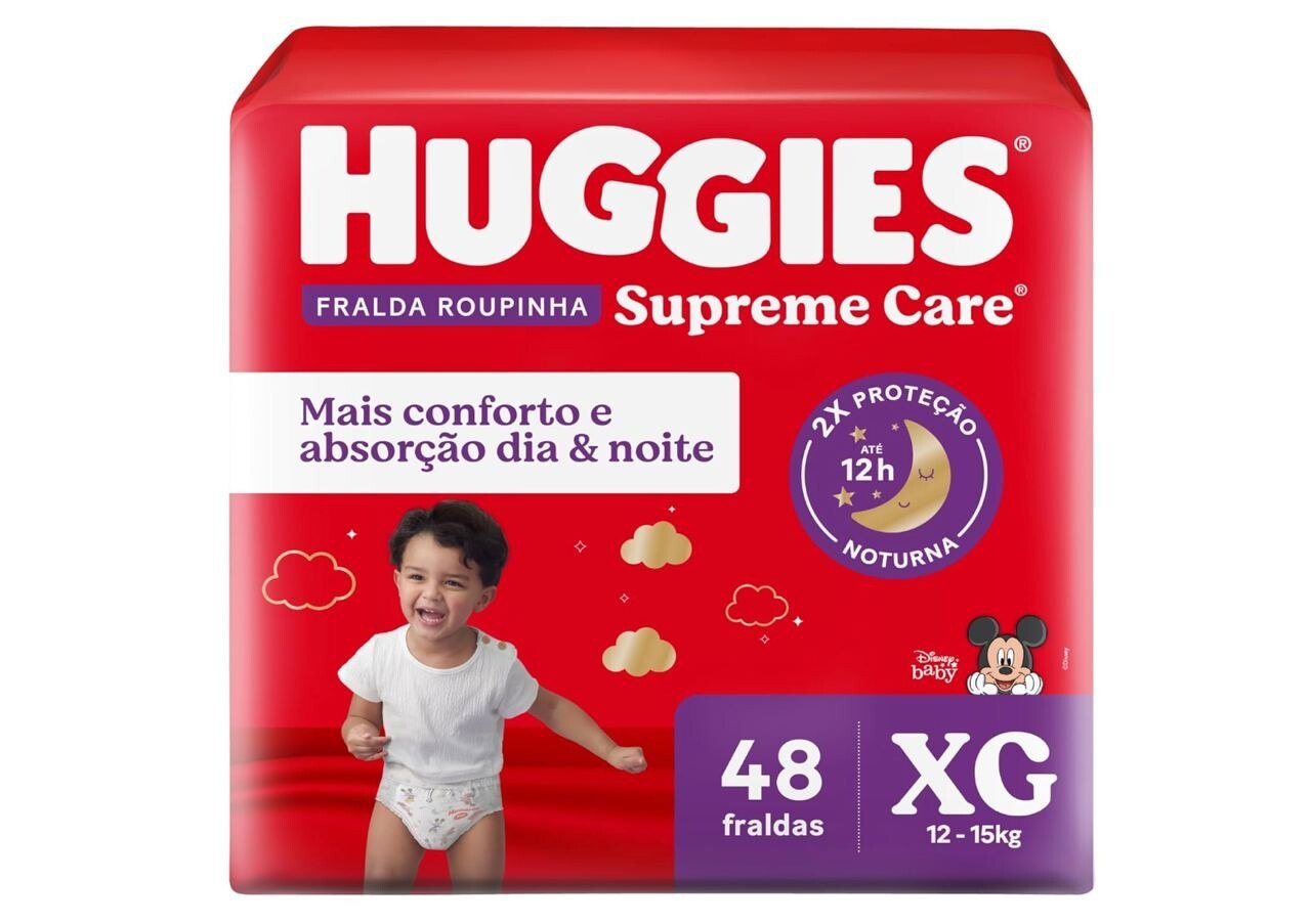Fralda Huggies Supreme Care Roupinha XG com 48 fraldas