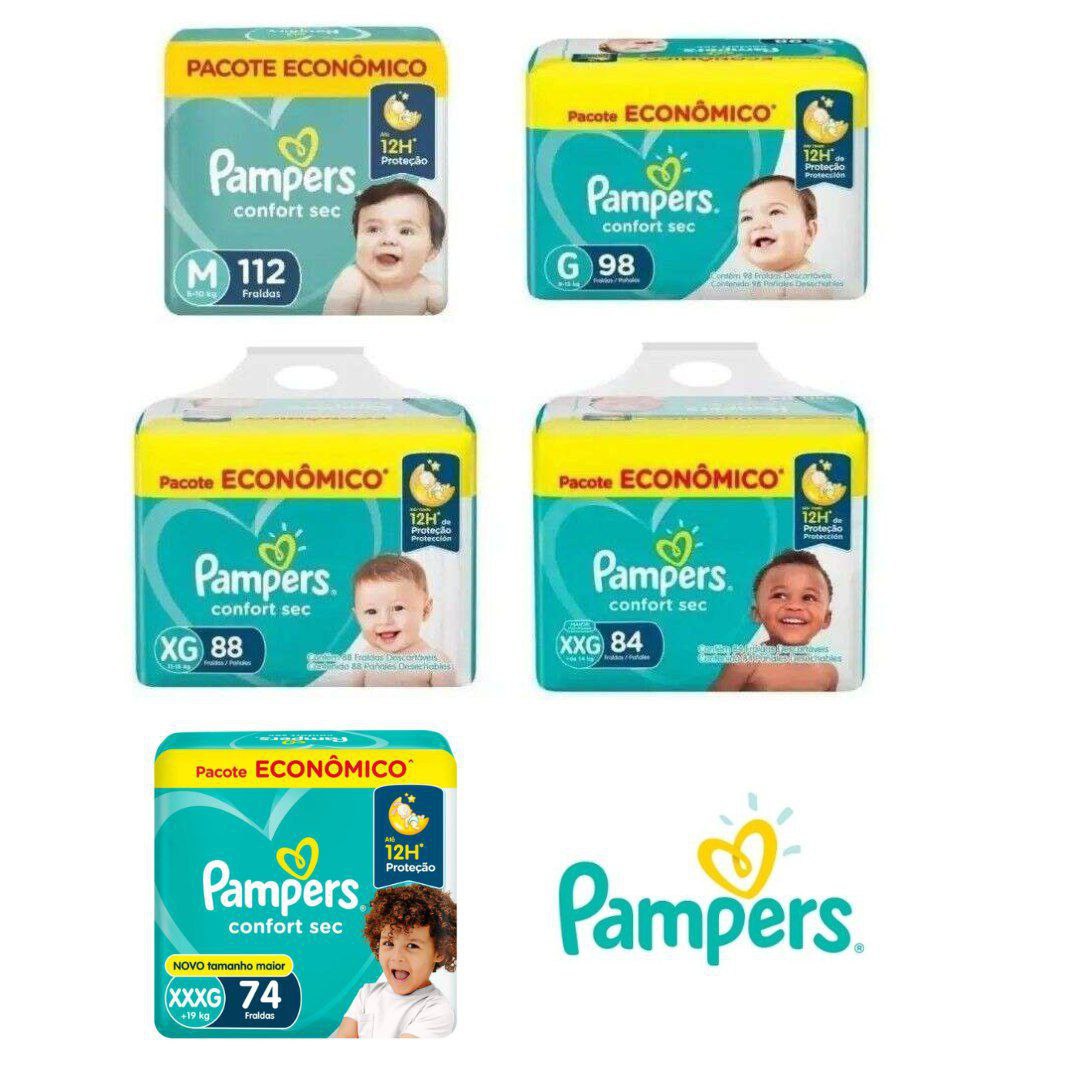 Fralda Pampers Confort Sec M ao XXXG