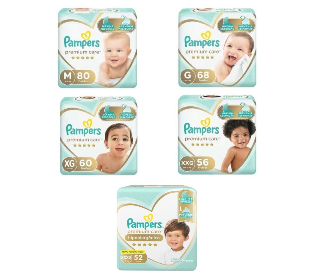 Fralda Pampers Premium Care
