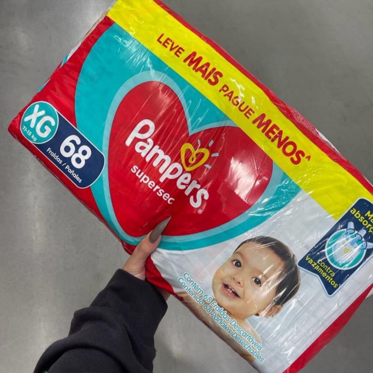 Fralda Pampers Supersec  XG  68 Fraldas