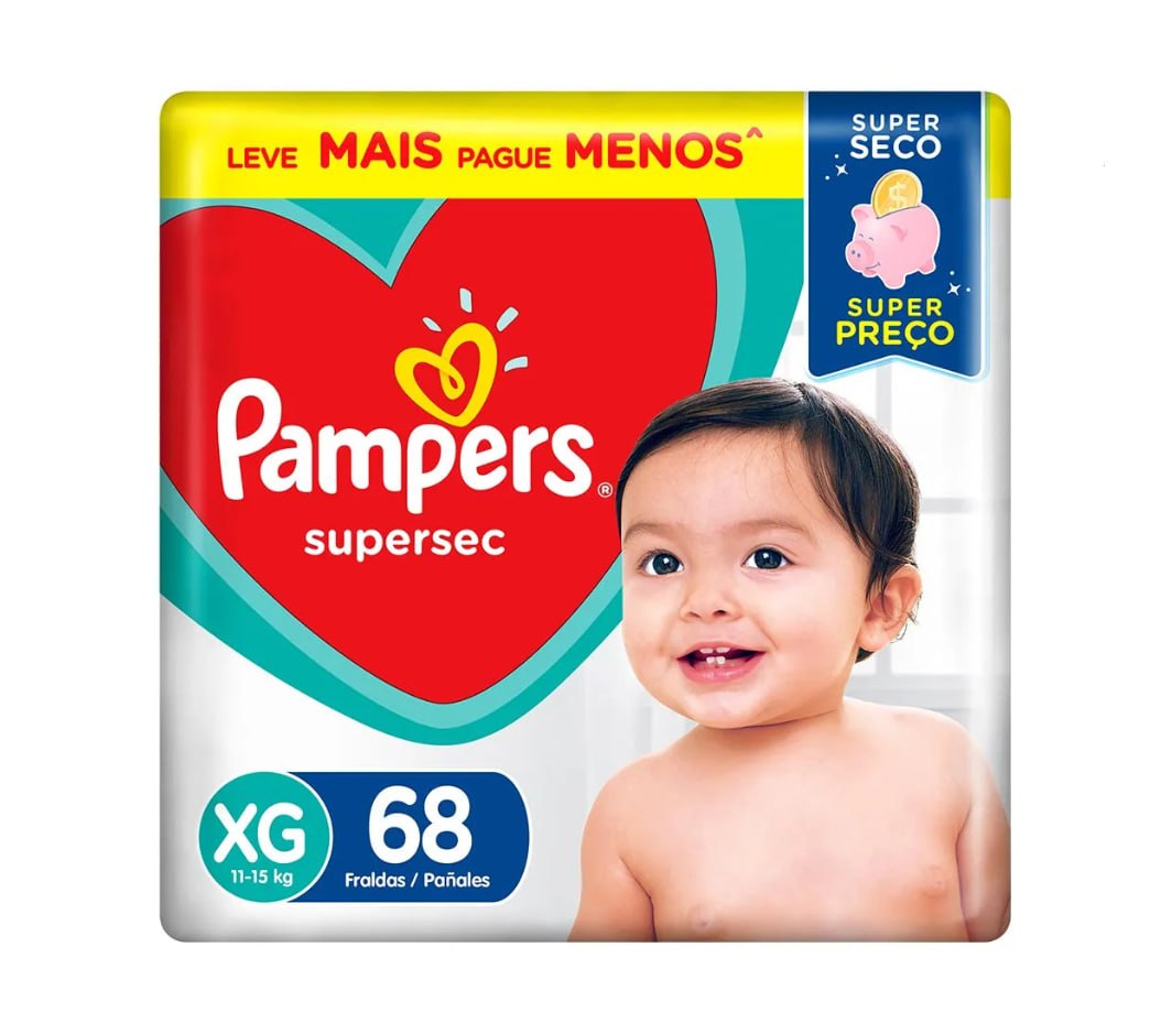 Fralda Pampers SuperSec XG 68 Unidades