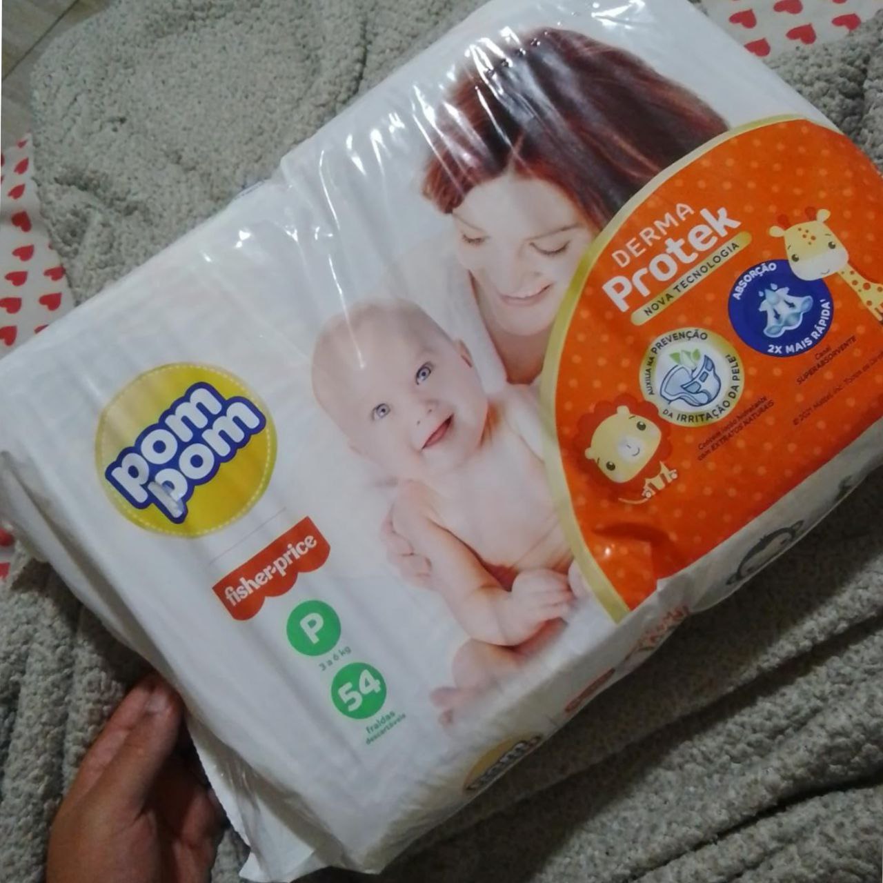 Fralda Pom Pom Protek Proteção de Mãe Mega P 54 Unidades