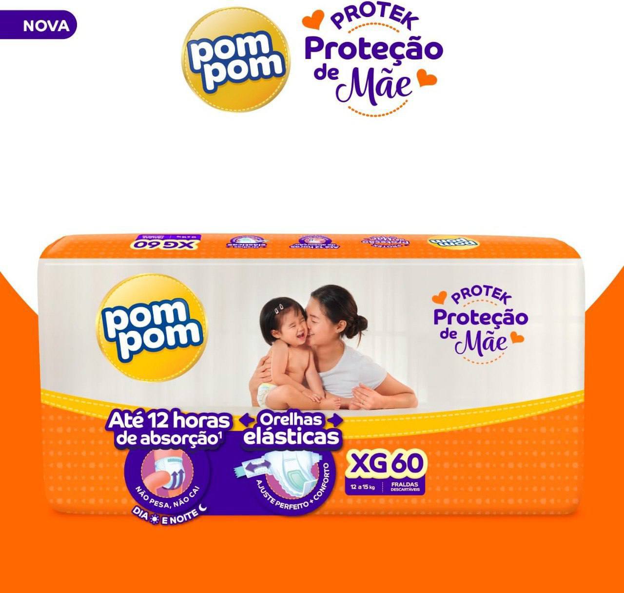 Fralda Pom Pom XG 60 unidades