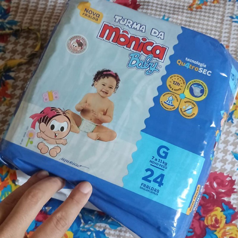 Fralda Turma da Mônica Baby Jumbo G 24 Unidades