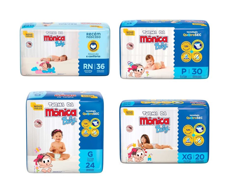 Fralda Turma da Mônica Baby Jumbo