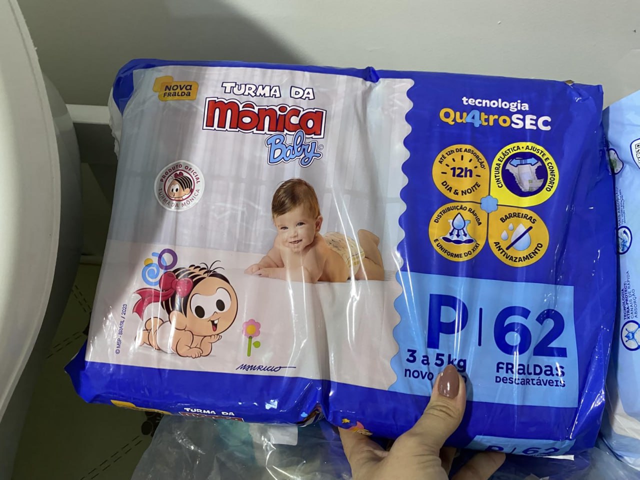 🤩 Fralda Turma da Mônica Baby Mega P 62 Unidades
