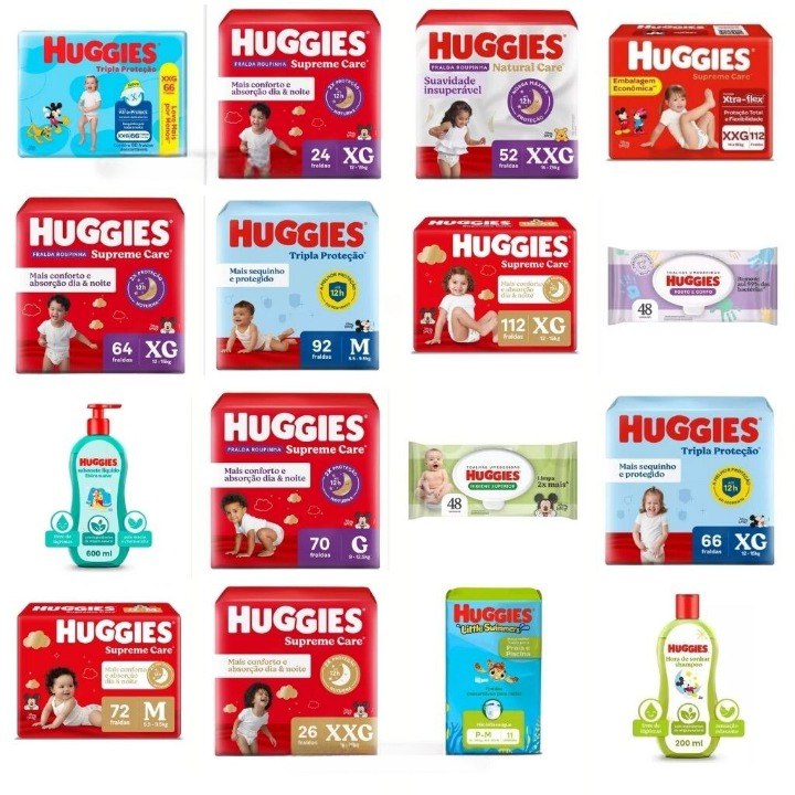 Fraldas, lenços e itens de banho Huggies com super desconto + 20% off com cupom