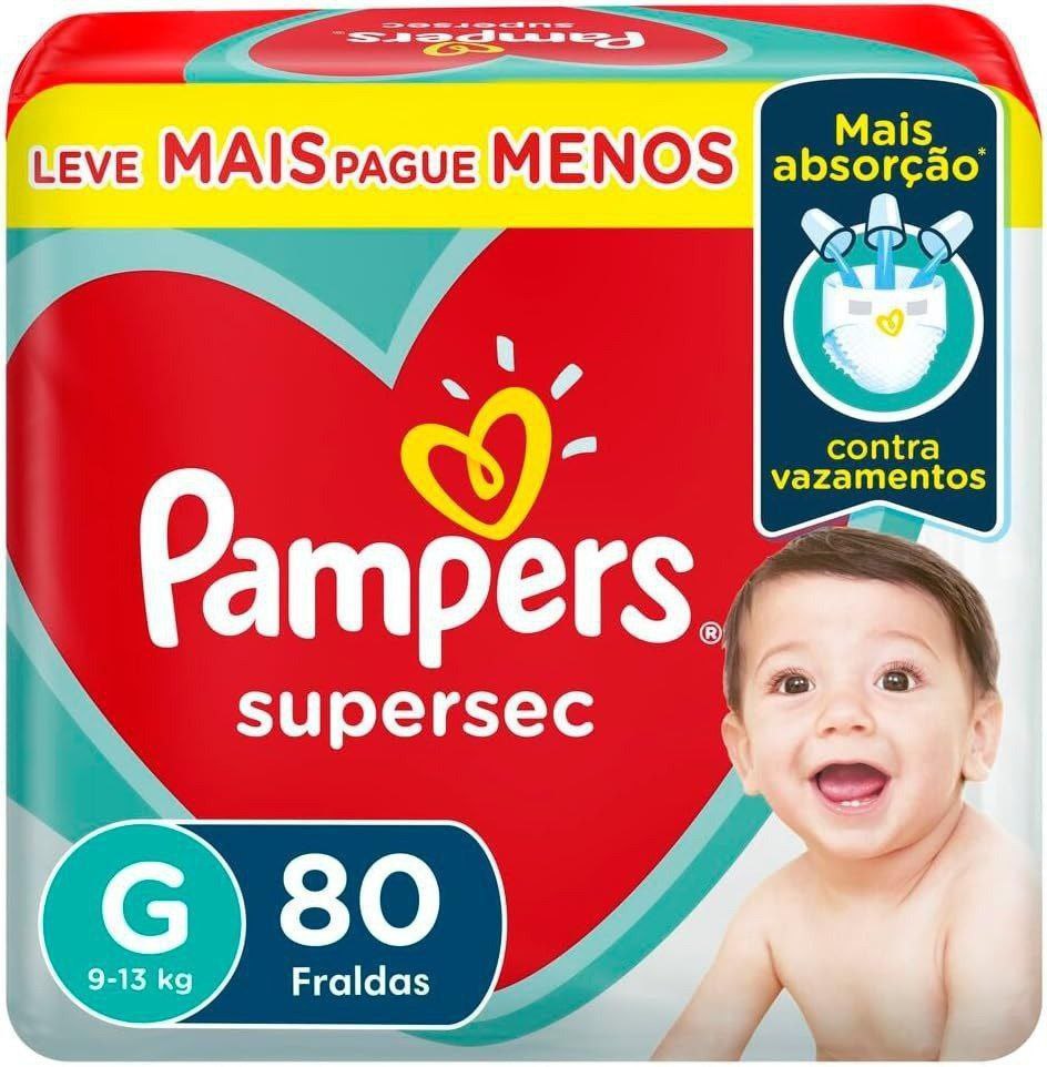 Fraldas Pampers Supersec G 80 Unidades