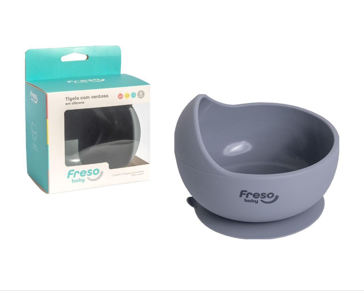 Freso Baby Tigela Alimentação De Bebê Silicone Livre Bpa Atóxico Antibacteriano Com Ventosa Bowl Borda Dosadora