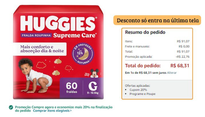 Huggies Fralda Roupinha Supreme Care G 60 Un