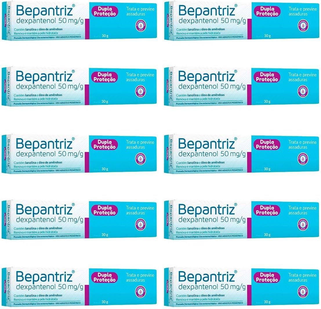 Kit 10 Bepantriz Pomada Dermatológica Dexpantenol com 30g