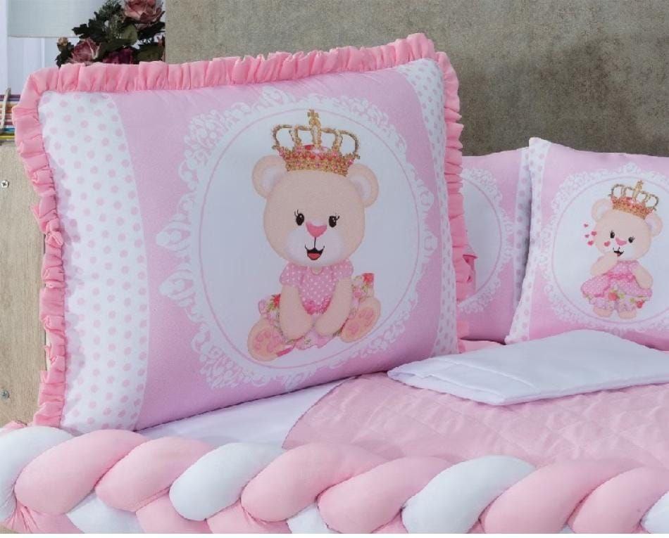 Kit Berço Menina 12 Peças Completo Padrão Americano