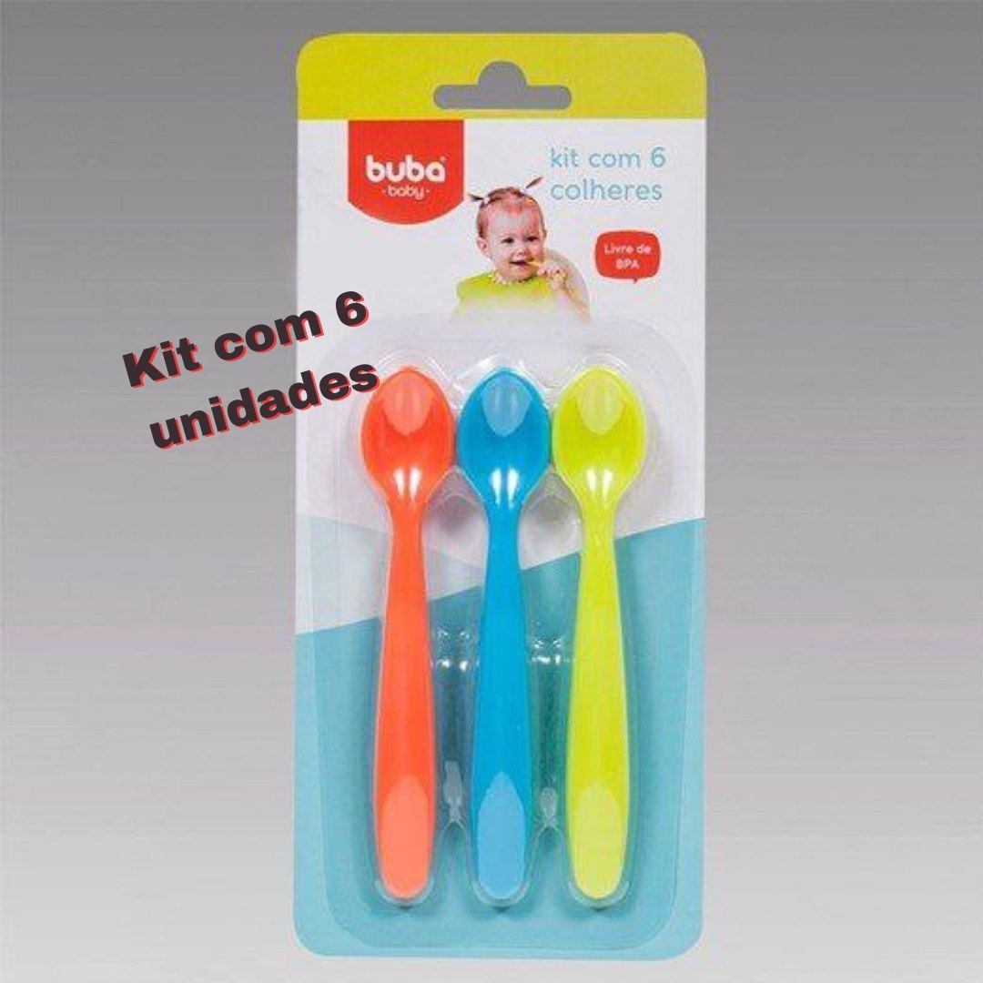 Kit Colheres, BUBA, Colorido (Kit com 6 unidades)
